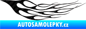 Samolepka Plameny 097 3D karbon černý