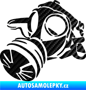 Samolepka Plynová maska levá 3D karbon černý