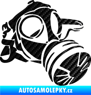 Samolepka Plynová maska pravá 3D karbon černý