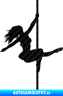 Samolepka Pole dance 001 pravá tanec na tyči 3D karbon černý