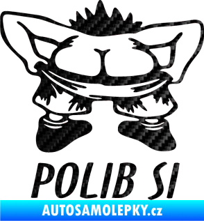 Samolepka Polib si 3D karbon černý