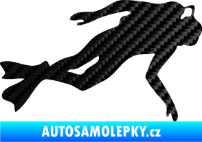Samolepka Potápěč 002 pravá 3D karbon černý