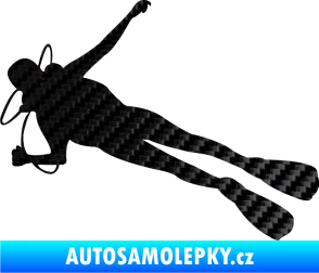 Samolepka Potápěč 004 levá 3D karbon černý