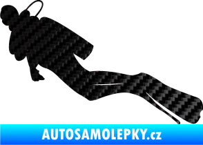 Samolepka Potápěč 005 levá 3D karbon černý