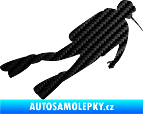 Samolepka Potápěč 006 pravá 3D karbon černý