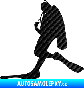 Samolepka Potápěč 007 levá 3D karbon černý