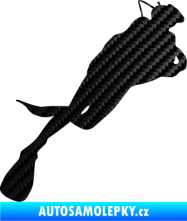 Samolepka Potápěč 008 pravá 3D karbon černý