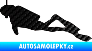 Samolepka Potápěč 009 levá 3D karbon černý
