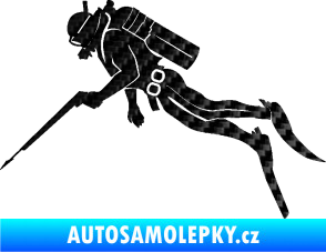 Samolepka Potápěč 010 levá 3D karbon černý