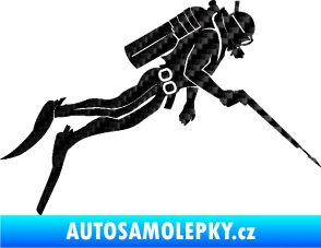 Samolepka Potápěč 010 pravá 3D karbon černý