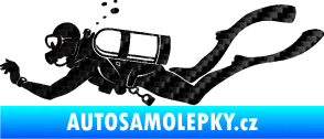 Samolepka Potápěč 011 levá 3D karbon černý