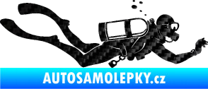 Samolepka Potápěč 011 pravá 3D karbon černý