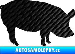 Samolepka Prase 001 pravá 3D karbon černý