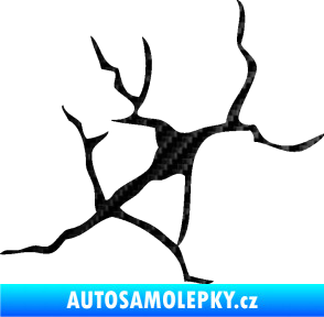 Samolepka Prasklina 004 3D karbon černý