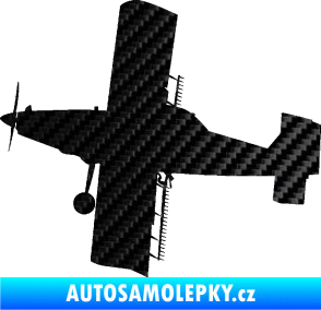 Samolepka Práškovací letoun Čmelák levá 3D karbon černý