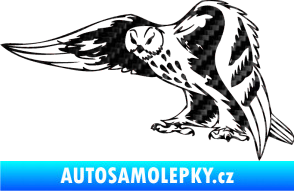 Samolepka Predators 094 levá sova 3D karbon černý
