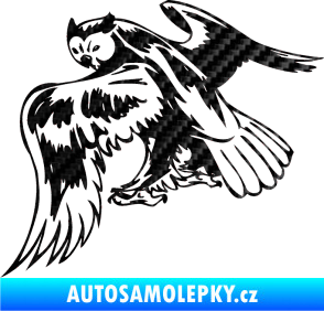 Samolepka Predators 100 levá sova 3D karbon černý