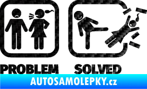 Samolepka Problem? Solved 001 3D karbon černý