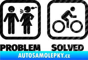 Samolepka Problem? Solved 004 3D karbon černý