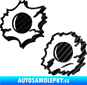 Samolepka Průstřely 001 levá 3D karbon černý