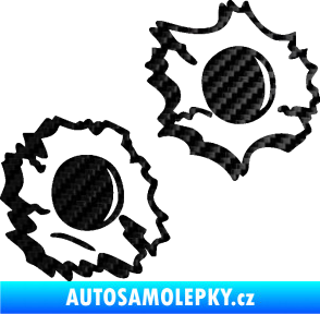 Samolepka Průstřely 001 pravá 3D karbon černý