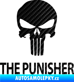 Samolepka Punisher 002 s nápisem 3D karbon černý
