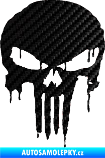 Samolepka Punisher 003 3D karbon černý
