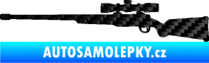 Samolepka Puška 002 levá lovecká 3D karbon černý