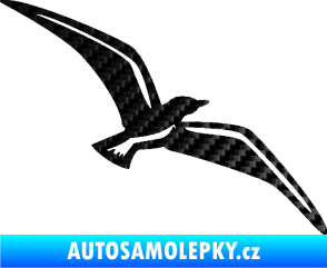 Samolepka Racek 001 pravá 3D karbon černý