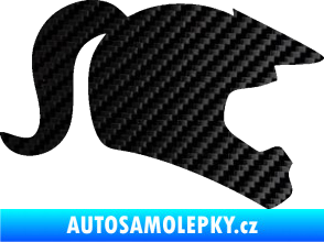 Samolepka Racing girl pravá helma 3D karbon černý