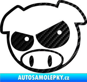 Samolepka Rally pig 002 levá 3D karbon černý