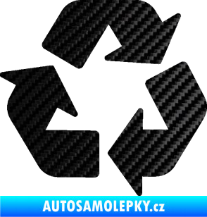 Samolepka Recyklace 001 symbol 3D karbon černý