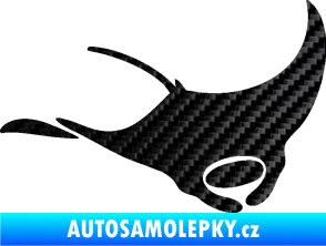 Samolepka Rejnok 003  pravá manta 3D karbon černý