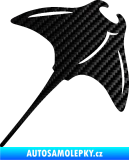 Samolepka Rejnok 004  pravá manta 3D karbon černý