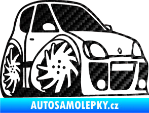 Samolepka Renault Clio sport karikatura pravá 3D karbon černý