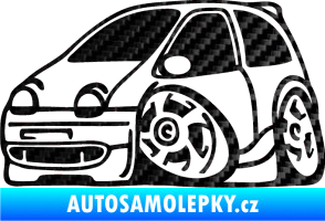 Samolepka Renault Twingo karikatura levá 3D karbon černý