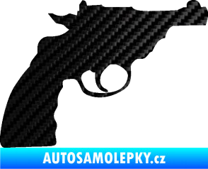 Samolepka Revolver 001 pravá 3D karbon černý