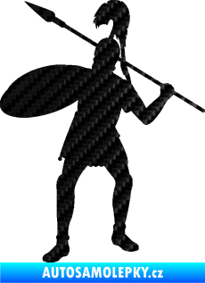Samolepka Římský voják levá 3D karbon černý