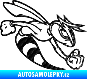 Samolepka Rozzuřená vosa 001 pravá 3D karbon černý