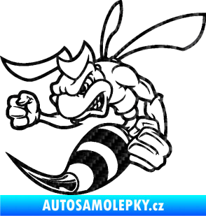 Samolepka Rozzuřená vosa 003 levá 3D karbon černý