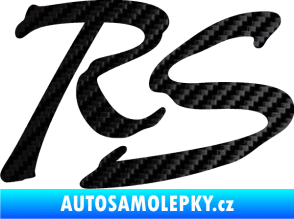 Samolepka RS nápis 002 3D karbon černý