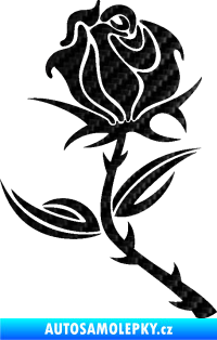 Samolepka Růže 002 levá 3D karbon černý