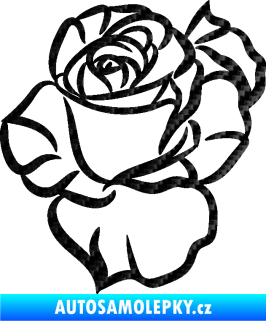 Samolepka Růže 006 levá 3D karbon černý