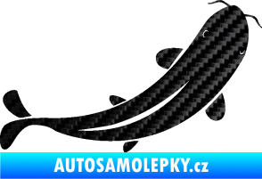 Samolepka Ryba 001 pravá 3D karbon černý