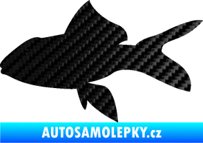 Samolepka Ryba 002 levá 3D karbon černý