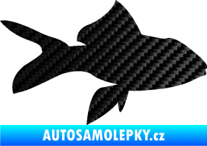 Samolepka Ryba 002 pravá 3D karbon černý