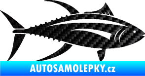 Samolepka Ryba 013 pravá tuňák 3D karbon černý