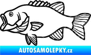 Samolepka Ryba 015 levá 3D karbon černý