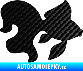 Samolepka Ryba 019 pravá závojnatka 3D karbon černý