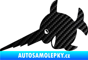 Samolepka Ryba 023 piloun levá 3D karbon černý